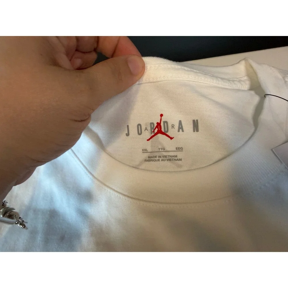 Jordan Mens AJ1 Watercolor Sneaker Graphic T-Shirt White DQ7380-100 XXL NWT